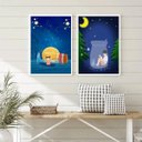 Ver imagem 1 de Conjunto 2 Quadros Decorativos Arte autismo 33x24cm - com Vidro:madeira Preta