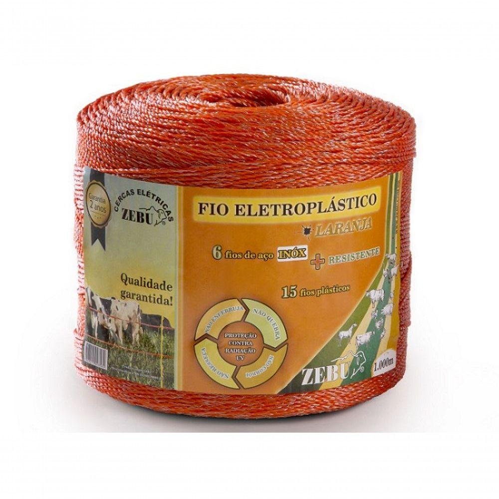 Fio Eletroplastico Laranja 1000m para Cerca Eletrica Zebu 3138-0 - 1