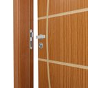 Ver imagem 4 de Kit Porta de Madeira Decorada 215x64cm com Batente de MDF Ultra 12cm Neblina MGM Abertura Direita Ma