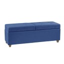 Ver imagem 2 de Recamier Bau Paris 1,20m Suede Azul Marinho - Clique Decor Clique decorações