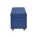 Ver imagem 3 de Recamier Bau Paris 1,20m Suede Azul Marinho - Clique Decor Clique decorações