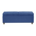 Ver imagem 4 de Recamier Bau Paris 1,20m Suede Azul Marinho - Clique Decor Clique decorações