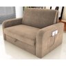 Sofá Cama com Baú 2 Lugares John Suede Bege - 1