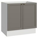 Ver imagem 1 de Balcão de Cozinha 80 cm 2 Portas (sem Tampo) Branco/Cinza Vik Madesa