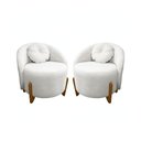 Ver imagem 1 de Kit 02 Poltronas Orgânicas Curvas Amsterdã Boucle Branco - Montanari's Decor