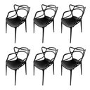 Ver imagem 1 de Kit 6 Cadeiras Allegra Master Polipropileno para Sala de Jantar - Preto