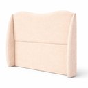 Ver imagem 2 de Cabeceira Casal Margarida Orgânica Fixação no Box Madeira Maciça Suede Creme Loja Sheep