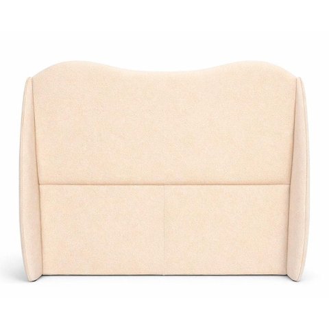 Cabeceira Casal Margarida Orgânica Fixação no Box Madeira Maciça Suede Creme Loja Sheep