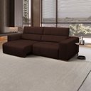 Ver imagem 1 de Sofá Decorativo Barbosa 3 Lugares Sala de Estar 230cm Reclinável e Retrátil Couro Marrom Chocolate G