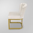 Ver imagem 3 de Kit 02 Cadeira Escritório/recepção Flor - Base Ferro Dourado - Bege