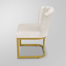 Kit 02 Cadeira Escritório/recepção Flor - Base Ferro Dourado - Bege - 3