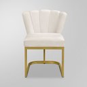 Ver imagem 2 de Kit 02 Cadeira Escritório/recepção Flor - Base Ferro Dourado - Bege