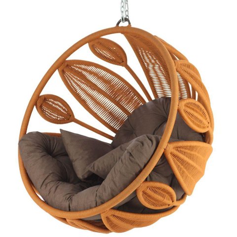 Balanço Petala Suspenso Corda Alumínio Jardim Varanda Terra Cota