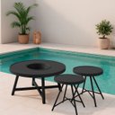 Ver imagem 1 de Kit 2 Mesa de Centro com 1 Champanheira Zaffi Tampo Alumínio Redondo Ripado Preto com Balde 9 Litros