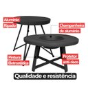 Ver imagem 4 de Kit 2 Mesa de Centro com 1 Champanheira Zaffi Tampo Alumínio Redondo Ripado Preto com Balde 9 Litros
