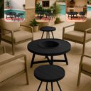 Ver imagem 2 de Kit 2 Mesa de Centro com 1 Champanheira Zaffi Tampo Alumínio Redondo Ripado Preto com Balde 9 Litros