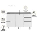 Ver imagem 5 de Cozinha Modulada Evidence 2 Peças com Aéreo com Vidro Reflex Poliman Móveis