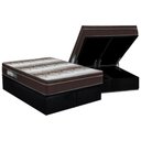 Ver imagem 1 de Cama Box Baú Queen: Colchão Ortopédico Ortobom Light + Base CRC Suede Black(158x198)