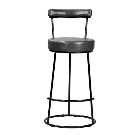 Banqueta Alta Cozinha 70cm Encosto Industrial Aço Ziria Pu S02 - D’Rossi