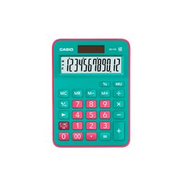 Calculadora Casio de mesa visor XL, 12 dígitos e alimentação dupla MX-12B Turquesa e Pink - 1