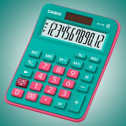 Calculadora Casio de mesa visor XL, 12 dígitos e alimentação dupla MX-12B Turquesa e Pink - 2