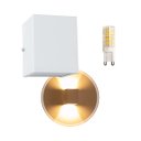 Ver imagem 4 de Arandela 2 Fachos Branca + Lâmpada LED G9 5W 3000K para Parede Muro Externa e Interna St678