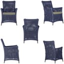 Ver imagem 2 de 2 Poltronas e 1 Mesa Igapó Alumínio Marrom Corda Náutica E8 Azul