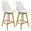 Ver imagem 1 de Kit 2 Banquetas Monty Leda Luisa Saarinen Alta Base Fixa