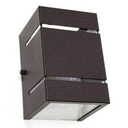 kit com 6 Arandelas 2 Focos com Frisos E Facho Marrom Externa Parede Muro St327 - 4