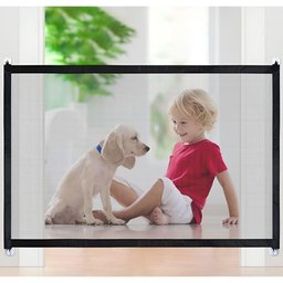 Grade Proteção Criança Bebê Cão Cachorro Expansiva Rede Dobrável Portátil Portão Segurança Tela em N - 4