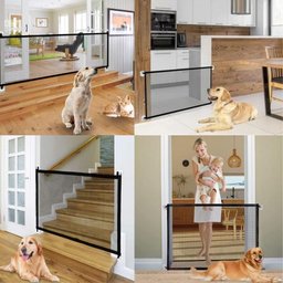 Grade Proteção Criança Bebê Cão Cachorro Expansiva Rede Dobrável Portátil Portão Segurança Tela em N - 5
