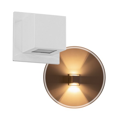 3x Arandela Box Cubo Pequena 2 Fachos Branca Parede Muro St1318