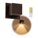 Ver imagem 1 de Arandela Box Cubo Pequena 1 Fachos MARROM + Led G9 5w 3000k St1319