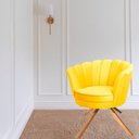 Ver imagem 3 de Poltrona Giratória Ferro e Madeira Pétalas Sued Premium Amarelo