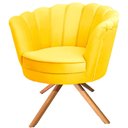 Ver imagem 2 de Poltrona Giratória Ferro e Madeira Pétalas Sued Premium Amarelo