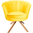 Ver imagem 1 de Poltrona Giratória Ferro e Madeira Pétalas Sued Premium Amarelo