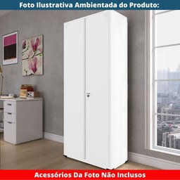 Armário Alto 2 Portas Pandin 80 Cm (largura) Inmetro Estrutura e Portas Aço Branco C/ Chave - 7