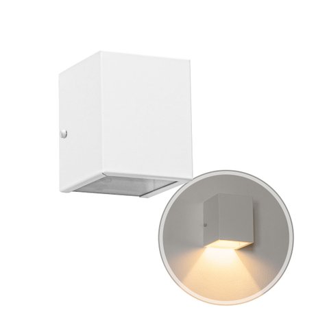 kit com 6x arandelas 1 facho para parede muro externa e interna - branca st653