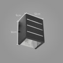 Ver imagem 2 de kit com 3 arandelas frisada 2 focos grande e27 luminária preta externa / interna st298
