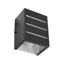 Ver imagem 4 de kit com 3 arandelas frisada 2 focos grande e27 luminária preta externa / interna st298