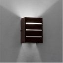 Ver imagem 6 de kit com 3 arandelas frisada 2 focos grande e27 luminária marrom externa / interna st298