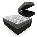Ver imagem 1 de Cama Baú Casal Preto + Colchão Casal Iso Superpocket - Mola Ensacadas - Ortobom - (138x188)