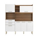 Ver imagem 2 de Kit Cozinha 6 Portas 2 Gavetas Select com Nicho P/ Forno - Amêndola Touch/ Branco Demóbile