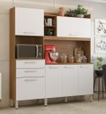 Ver imagem 1 de Kit Cozinha 6 Portas 2 Gavetas Select com Nicho P/ Forno - Amêndola Touch/ Branco Demóbile