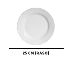 Kit Jogo 12 Pratos Branco de Melamina 25cm Buffet Hotel Raso - 4