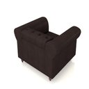 Ver imagem 7 de Kit 2 Poltronas Decorativas Sala de Estar Stanford Chesterfield Pés de Madeira Couro Marrom G58 - Gr