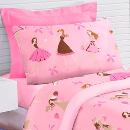 Kit Edredom Solteiro + Jogo de Cama Day By Day - Sofie, Marie e Fifi - 05 Peças - 5