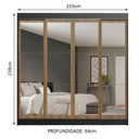 Ver imagem 4 de Guarda-roupa Casal Madesa Austin 4 Portas de Correr de Espelho 3 Gavetas