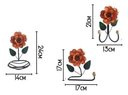 Ver imagem 2 de Kit 3 Peças para Banheiro com Flores em Ferro:laranja