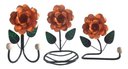 Ver imagem 1 de Kit 3 Peças para Banheiro com Flores em Ferro:laranja